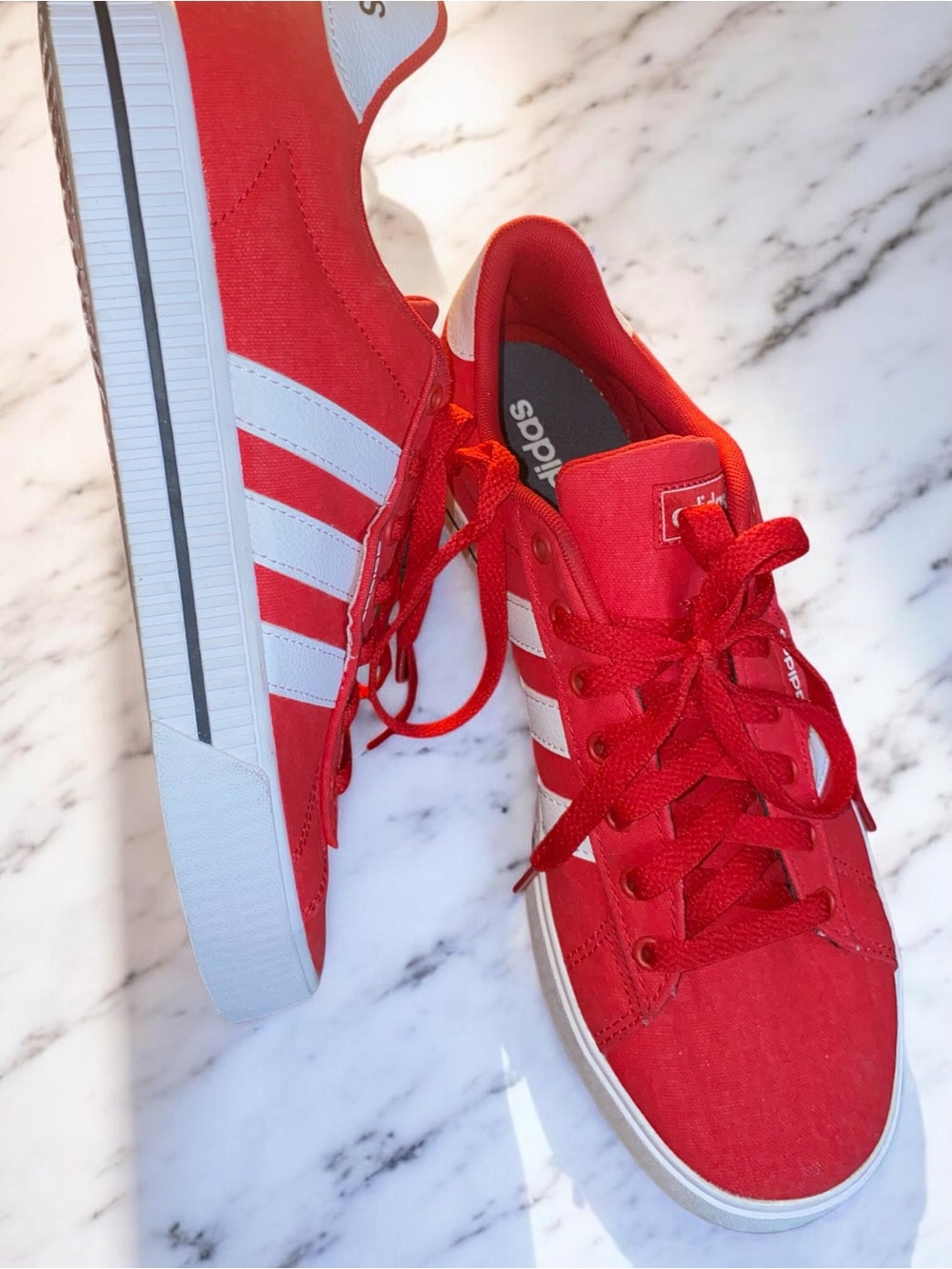 Adidas Daily 3.0 ‘Scarlet’ Red Canvas Sneakers – Men’s 8.5 (GY8116)
